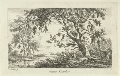 川の風景の中の漁師 Buyten Haarlem (オブジェクトのタイトル) 風景 (a-f) (連載タイトル)
