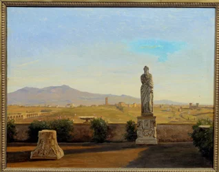 マッテイ荘からのパノラマ。カール・クリスチャン・コンスタンティン・ハンセン（1804-1880）の絵画