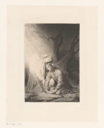 ゲッセマネの園で天使に慰められるキリスト