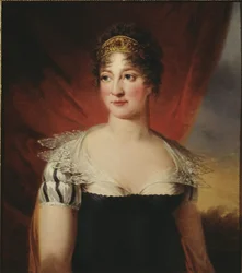 Hedwige Elisabeth Charlotte de Schleswig Holstein Gottorp, reine consort de Suede - Hedvig Elisabeth Charlotte of Holstein-Gottorp (1759-1818), the Queen of Sweden, by Breda, Carl Frederik von (1759-1818).油彩・キャンバス