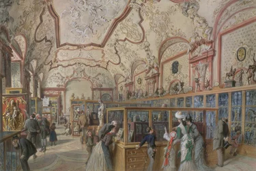 ウィーン、ローワーベルヴェデーレのアンブラザーギャラリーの大理石ホール、1876