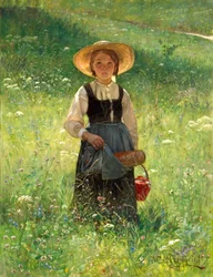 花咲く草原の少女