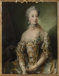 Sophie Madeleine de Danemark, reine de Suede - スウェーデン女王Sophia Magdalena of Denmark (1746-1813)の肖像、Pilo, Carl Gustaf (1711-1793)作。油彩・キャンバス