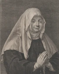 祈る修道女の肖像、カリフォルニア州。 1771年。