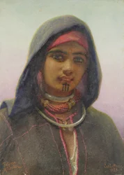 「アブキルの時」、エジプトのファラヒーン少女の肖像、1858