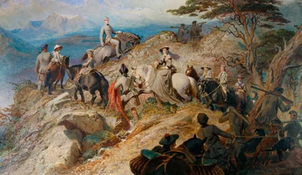 ハイランドの朝。 1853年にロッホナガルに上った王室