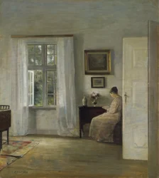 The Reader par Holsoe, Carl (1863-1935), - 木に油彩, 70x62,5 - 個人蔵