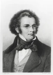 H.レーマーが彫刻したフランツシューベルト（1797-1828）の肖像