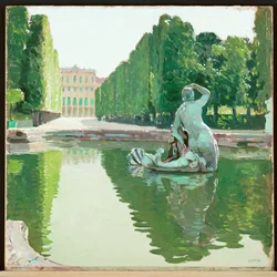 シェーンブルン公園の美しい噴水 -1910 ...（キャンバスペインティング）