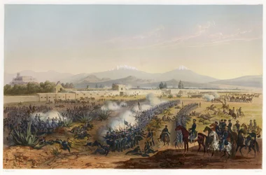 Molino del Rey - The War Between the United States and Mexico パブの Molino への攻撃。 1851年（カラーリトグラフ）