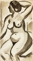 座った女性のヌード
