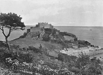 Mont Orgueil Castle、ジャージー、c1896