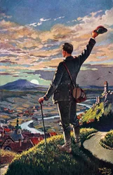 カール・ロバート・アーサー・ティーレ（1860-1936）が描いた「兵士の帰還」。
