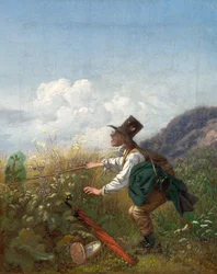 蝶を捕る植物学者、1837年頃