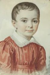 1849年の子供としてのユージニアコチュベイの肖像。
