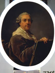 自画像。 カール・ヴァン・ロー (1705-1765) の絵画。 キャンバスに油彩、87.5 x 71.5 cm