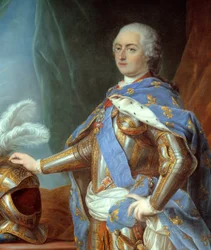 ルイ15世の胸像」（1710年～1774年）の詳細。カルル・ヴァン・ロー（1705-1765）による絵画