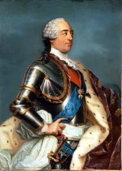 ルイ15世（1710年～1774年）の肖像。カルル・ファン・ロー（1705～1765）の絵画。