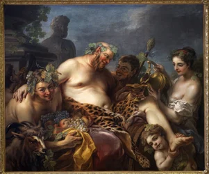 シレーヌの酔っ払い。カルル・ヴァン・ロー（1705-1765）の絵画、油彩・キャンバス