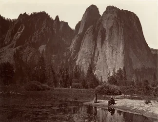 カテドラル ロックス、ヨセミテ、カリフォルニア州。 1872年、約印刷。 1876年。