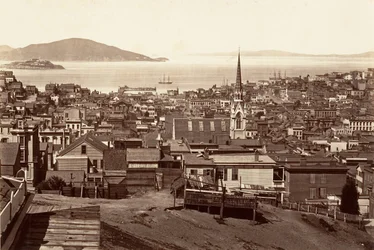 サンフランシスコ、カリフォルニアとパウエルストリート、1864年、印刷約。 1876年。