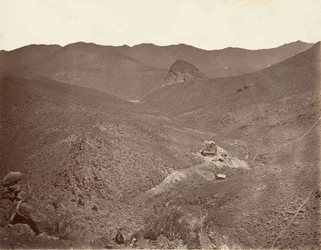 Sutro Tunnel Shaft No. 2、1875 年、約 20 年頃に印刷 1876年。