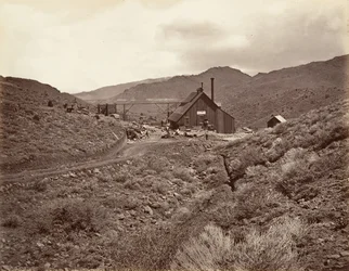 Sutro Tunnel Shaft No. 3、1875 年、約 20 年頃に印刷 1876年。