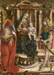 La Madonna della Rondine、1490年以降（木の上の油と卵のテンペラ）