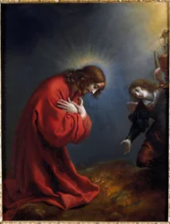 オリーブ山のキリスト、カルロ・ドルチ（1616-1686年）による絵画、17世紀、ジェノヴァ、ストラーダ・ヌオーヴァ美術館（旧パラッツォ・ロッソ）