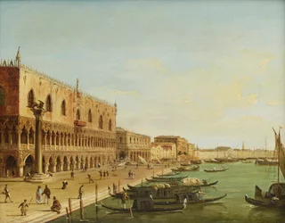 Riva degli Schiavoni とヴェネディグの Der Dogenpalast