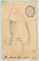 デッサン、素描吊るされた左手 1650-1700