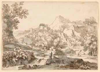 素描《町のある風景》1750-1770年