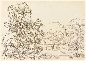 デッサン、森の風景、1750-1770年