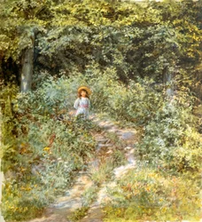 森の小道（水彩画）