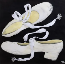 Old Tap Dancing Shoes、1992（紙に鉛筆とトイレ）