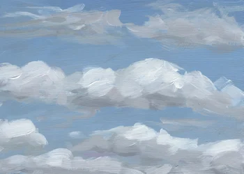 ふわふわの絵の具で描かれた雲