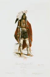 ヒポリト・ルイ・ポーケ（1797-p.1862）1862によって刻まれた「モードとコスチュームの歴史」からの北米インディアン