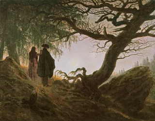 カスパー・ダーヴィト・フリードリッヒ（1774-1840）の「月を想う男女