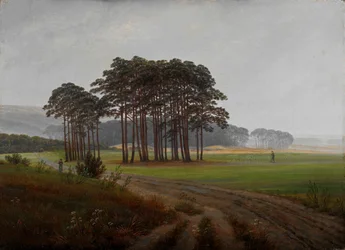 ""Moments de la journee : le midi"" (一日の時間: 正午) Peinture de Caspar David Friedrich (1774-1840) 1821-1822 - キャンバスに油彩 Dim 22x30 cm Niedersaechsisches Landesmuseum、ハノーバー