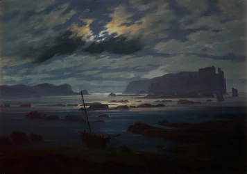 月明かりに照らされた北の海
