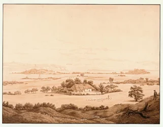 羊飼いとリューゲン島の風景