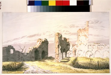 ""修道院の廃墟の眺め エルデンのエルデナ修道院) カスパー・ダーヴィト・フリードリッヒ作水彩画 (1774-1840) 19世紀 プーシキン美術館 モスクワ