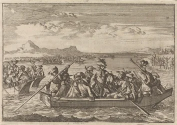 サヴォイアから追い出されたヴァルデン人は、1689 年にジュネーブ湖を渡ってはしけで祖国に戻る