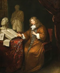 "アブラハム・ヴァン・レネップ（1627-1678）の肖像"。(収集家アブラハム・ヴァン・レネップの肖像）Peinture de Caspar Netscher（1639-1684）。