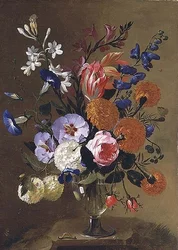 花瓶の花の静物、1668