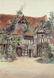 小さな中庭、Hotel Guillaume le Conquerant、Dives、フランス、1924年。