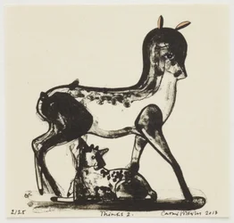 Thinks 2, 2013（リトグラフ、手彩色）