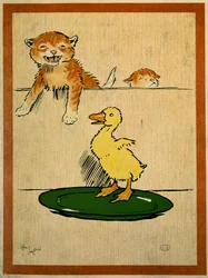 ネコとアヒルセシル・アルディン(1870-1935)によるドローイング。パリ、装飾美術
