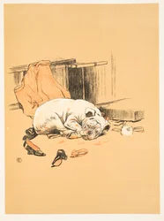 ゲイ犬からのチョコレートを見つけられなかったことに失望した、愚かな年のアルディン、セシルチャールズウィンザー（1870-1935）は、ウィリアムハイネマン、1905年に出版しました。第1版、イラスト、チョーク、C