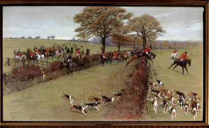 サウス・バークスの狩猟風景 セシル・アルディン(1870-1935)の水彩画 19世紀 個人蔵 - Hunting scene, South Berks